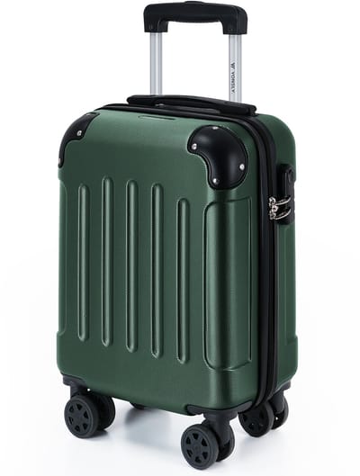 YONSLY Handbagage Koffer - 46x31x20 cm - Reiskoffer 25L - Donkergroen