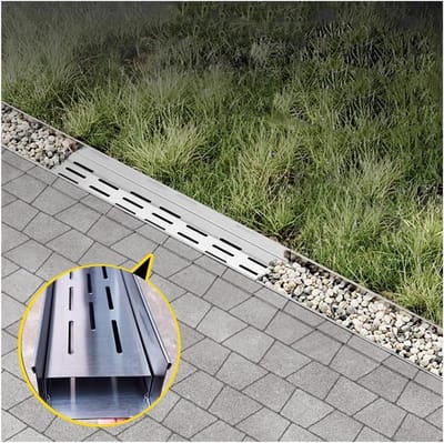 Roestvrijstalen goot - Afvoerset douche - Efficiënte drainage - Verwijderbaar rooster - Smalle afvoer - Zilver