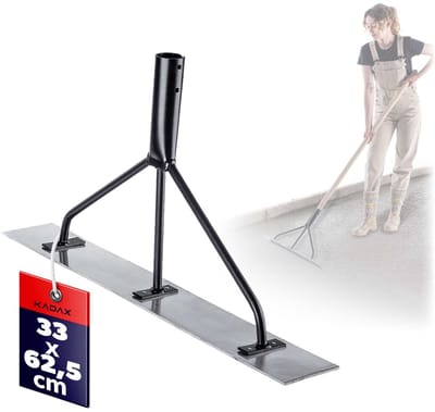 KADAX Betonverdeler van aluminium, 62,5 x 9 x 33 cm, geprofileerde teerverdeler, 3-voudig verstevigde betongladder, betonschuiver, zonder steel