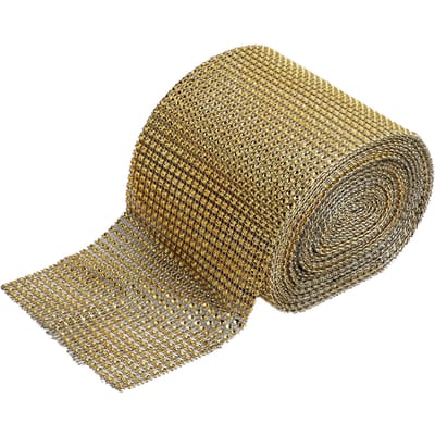 Ruban de strass artificiel en plastique galvanisé, 9 m, 24 rangées, maille décorative pour vêtements de mariage, doré doré