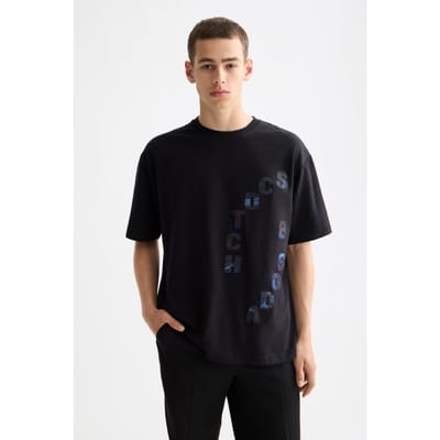 Scotch & Soda Loose Fit Applique T-shirt Meteorite Taglia: M | T-shirt stampate Outlet | Uomo