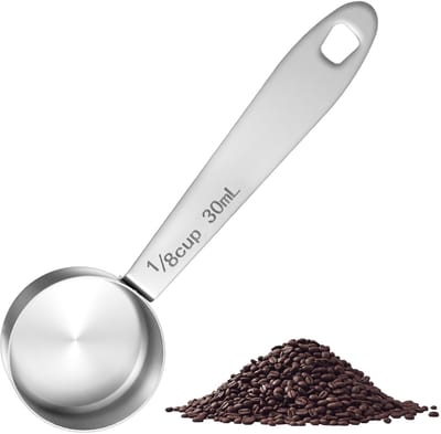 Dailygoods- Maatlepel Set 30ml - Maatlepels RVS - Maatlepels en Cups - Maatlepel Koffie - Maatlepel Thee - Precisie met Gravering - Afmetinglepel
