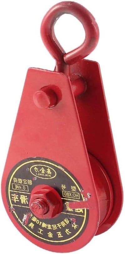 Enkelschijfs Katrol - Takelblok Draaiend Oog - Zware Lasten Optillen - Met Draaibaar Oog - 04 Ton - Rood