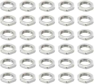 M7 x 0,75 stalen zeskantmoeren, 60 stuks, metrische schroefdraad, gegalvaniseerd, hardware, moeren, schroeven, schroeven, apparaten, bevestiging voor lampen, machines, onderhoud, 2 mm hoogte