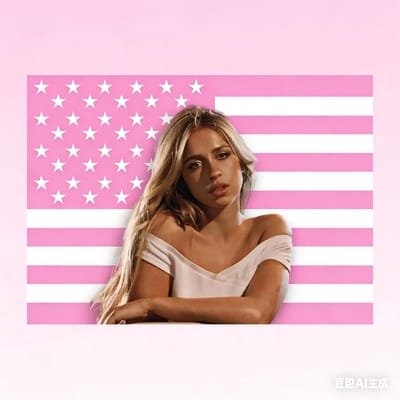 1 Stuk Tate Mcrae Popster Roze Amerikaanse Vlag Wandkleed - 2D Polyester Wanddecoratie Voor Slaapkamer, Woonkamer, Muziek Fanclub Decor 40X60cm