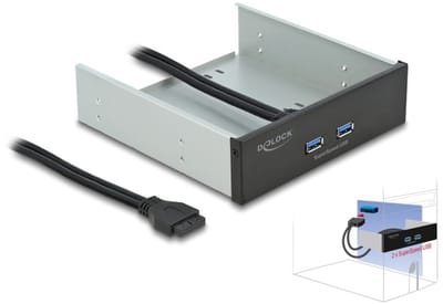 Delock 5.25″ Front Panel with 2 x USB 5 Gbps Type-A ports
