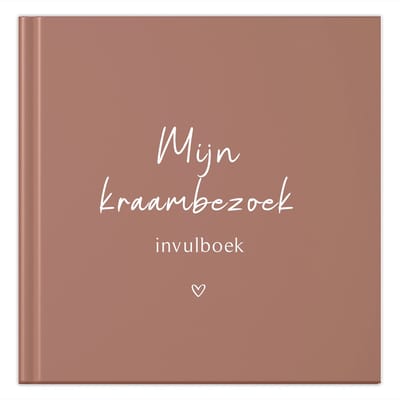 Fyllbooks - Kraambezoekboek - Kraamtijd - Invulboek voor Kraambezoek - Kraamboek - Roestroze - Geschikt voor: 66 Gasten