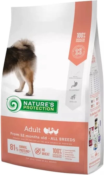 Nature's Protection Super Premium - middelgrote rassen - volwassen hond - met gevogelte - 18 kg