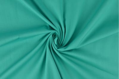Katoen stof - Per meter - 1 meter - Poplin katoen uni - Turquoise