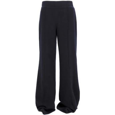 Chloé flared broek met hoge taille in marineblauw kasjmier