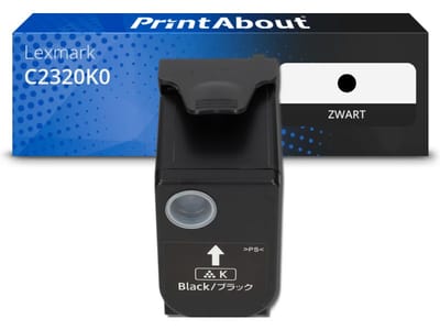 PrintAbout huismerk Toner C2320K0 Zwart Geschikt voor Lexmark