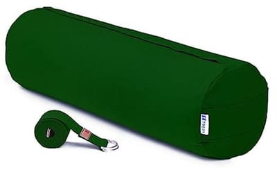 SnelShoppen - Yogan Yoga Bolster met Organische Katoenen Yogariem | Natuurlijke Boekweitrompen Vulling | Afneembare en Wasbare Buitenhoes van 100% Bio
