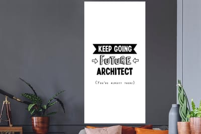 Muurstickers - Sticker Folie - Onderwijs - Uni - Architect - Studenten - Quotes - 80x160 cm - Plakfolie - Muurstickers Kinderkamer - Zelfklevend Behang - Zelfklevend behangpapier - Stickerfolie