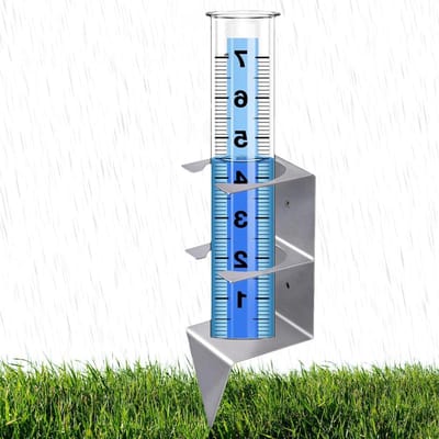 Regenmeter Buiten - Neerslagmeter Tuin - Watergift Meten - Vorstbestendig Glas - 213 cm - Transparant
