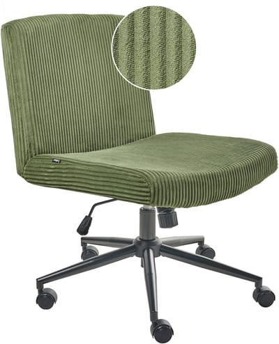 GEDDES - Bureaustoel - Groen - Corduroy