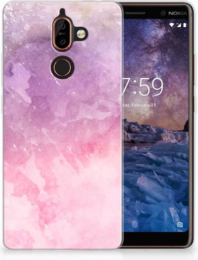Back Cover voor Hoesje maken Nokia 7 Plus Pink Purple Paint