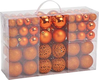 Kerstballen - 100 stuks - koper - kunststof - glans-mat-glitter - 3-4-6 cm