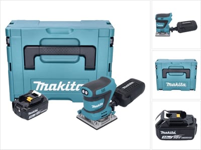 Makita DBO 484 F1J accu-excentrische schuurmachine 18 V 112 x 102 mm + 1x accu 3,0 Ah + Makpac - zonder oplader