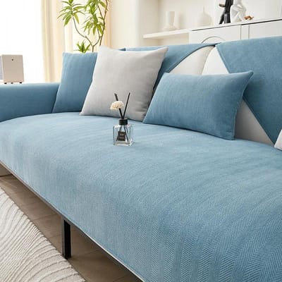 Moderne luxe visgraatpatroon bankkussen vier seizoenen universele antislip en stofhoes stoffen chenille bankhoes 70x70cm