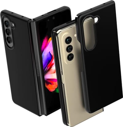 Casemania Hoesje Geschikt voor Samsung Galaxy Z Fold 5 - Zwart - Siliconen Back Cover