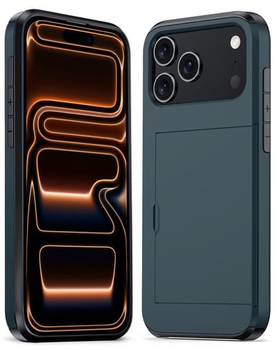 Hoesje Geschikt voor iPhone 17 Pro / 18 Pro Hoesje Pasjeshouder Shockproof Hard Case - Hoesje Geschikt voor iPhone 17 Pro / 18 Pro Hoes Met Kaarthouder - Donkerblauw