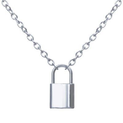 Lumici® | L'amour Fermé Necklace - Gesloten Liefdes Ketting - Slot - Lock - Verliefdheid - Stelletjes - Verkering - Slotketting - Cadeau Voor Vrouwen - Moederdag Cadeau - Valentijn - Liefde - Verrassing - Zilver