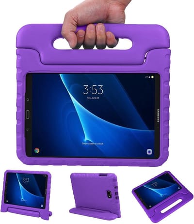 Hoesje - Geschikt voor Samsung Galaxy Tab A 10.1 (2016) - Kinderhoes Shockproof Bumper - Kidsproof Case - Tablethoes - Kinder Hoes Cover - Paars