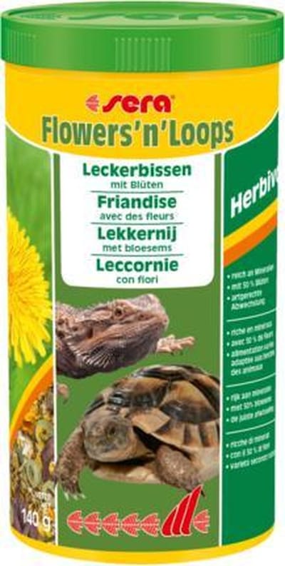 Sera Flowers'n loops 1000ml voer voor herbivoren landschilpadden