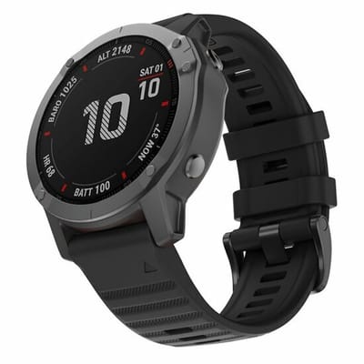 By Qubix - Geschikt voor Garmin bandje - 26mm Quickfit - Siliconen bandje - Zwart - Geschikt voor Garmin Instinct 3 - 50mm