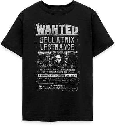 Harry Potter Bellatrix Lestrange Wanted Poster T-Shirt Tiener