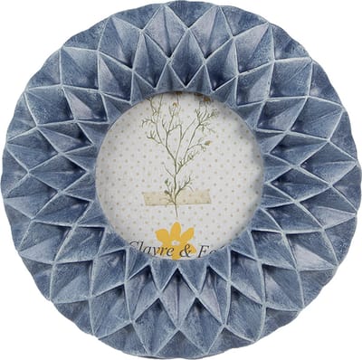 Clayre & Eef Fotolijst 8x8 cm Blauw Polyresin