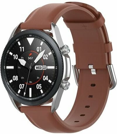 By Qubix - Geschikt voor Garmin bandje - Geschikt voor Garmin Vivoactive 4 / 4L - Classic leren bandje - Bruin - Smartwatch bandje 22mm