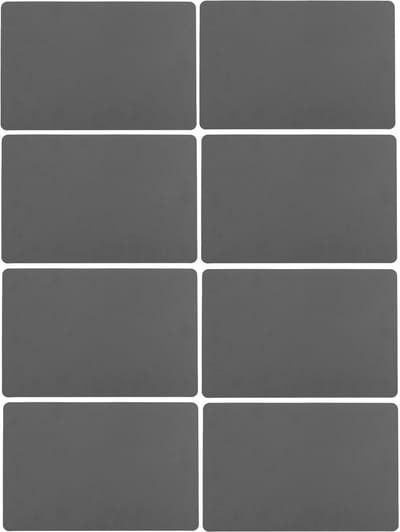 Secret de Gourmet tafel placemat - 8x - PU-leer/leer look - grijs - 45 x 30 cm - Tafel onderleggers