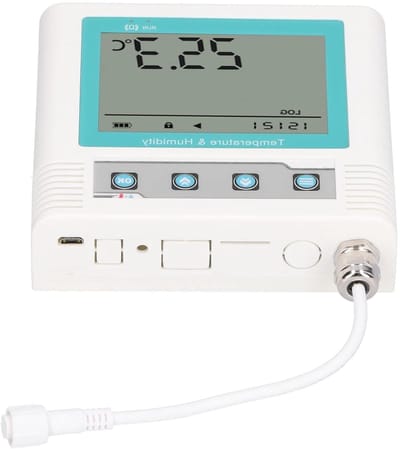 Temperatuur Logger - Data Recorder - Omgevingsmeting - 260.000 Datapunten - 120x113x33 mm - Wit