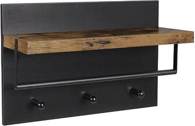 MIRA Home - Schoenenrek - Schoenenkast - Zwart- Grijs - Spaanplaat - metaal- 1,2x44,5x23