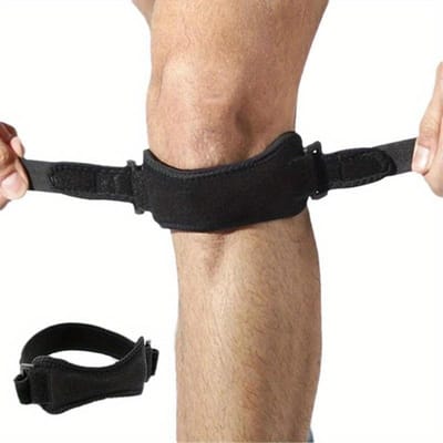 1 Stuks Patella Kniestrap Verstelbare Kniebrace Patellapees Stabilisator Ondersteuningsband Voor Kniepijnverlichting 1pc black