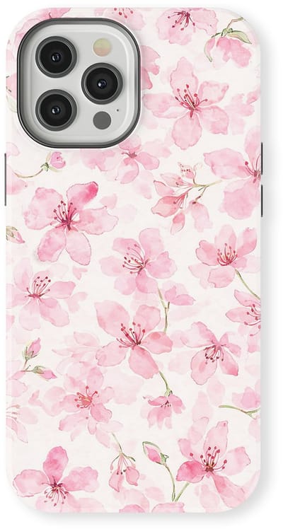 Bloemen Design Hoesje geschikt voor iPhone 12 Pro | Flower Print Tough Case met Mag | Shockproof | Bloemen Motief Backcover geschikt voor iPhone 12 Pro Cherry Blossom