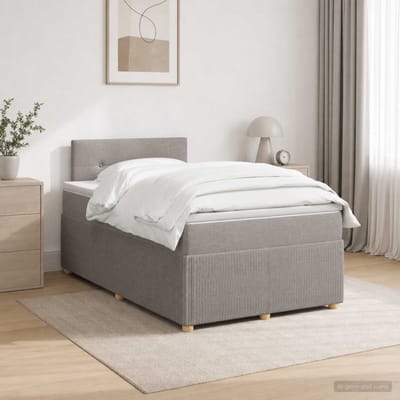 vidaXL - Boxspringbed - met - matras - met - hoofdeinde - Taupe - 120 - x - 190 - cm - Stof