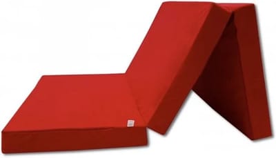 Opvouwbaar Logeermatras Rood - Camping Matras 80x200 cm - Polyether Vulling - Huisstofmijtwerend