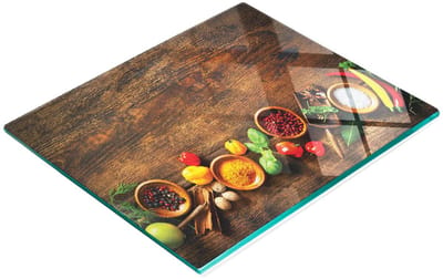 Multifunctionele decoratieve glazen snijplank voor kruiden en specerijen in de keuken, 60x52 cm