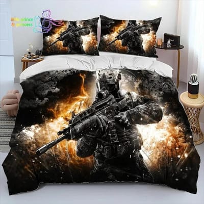 Game Call of Duty Gamer Dekbed Beddengoed Set Eenpersoons Twin Vol Queen King Size Bedset Volwassene Kind Slaapkamer Beddengoed Cadeau AU Double 180x210cm
