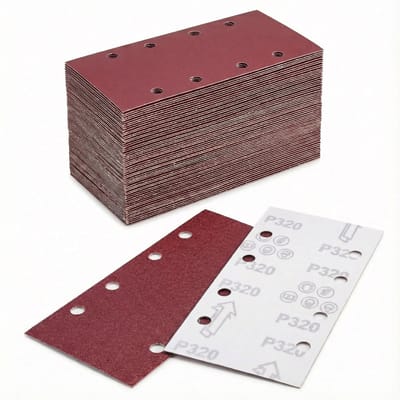 SnelShoppen - Pack van 40 Schuurpapier Tape 60 80 120 180 320 600 800 1000 mm voor Schuurmachine - 8 Gaten Schuurvellen voor Hout en Metaal