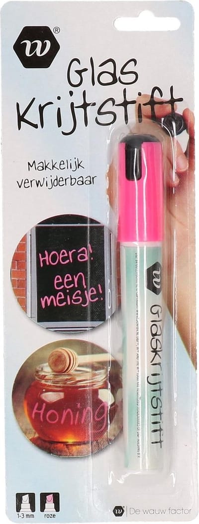 Glas krijtstift | Stif voor op het raam | Glas stift | Raam versieren | Raam stift | Roze | 1-3 mm