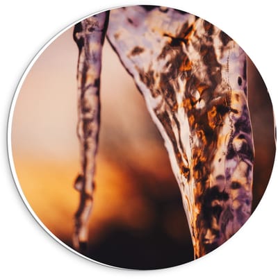 KuijsFotoprint - Schilderij - Vallend Water Met Gloed - Zwart, Wit En Oranje - 20 X 20 Cm