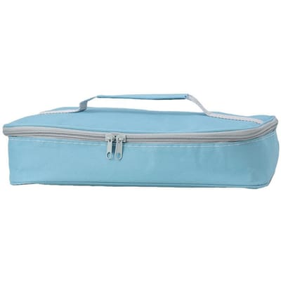 Vierkante Geïsoleerde Lunchtas voor Vrouwen Thermische Koeltas Bento Box Tassen Voedseldrager Draagbaar Reizen Picknick Bezorging Maaltijdcontainer 26x20x9cm blauw