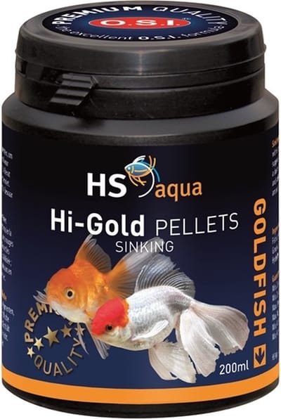 HS Aqua Hi-Gold Pellets 200ML - Goudvissen Voer - Vissenvoer