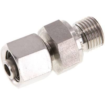8L & G1/4'' RVS Rechte Draaidoorvoer Buitendraad 315bar FKM Verstelbaar ISO 8434-1
