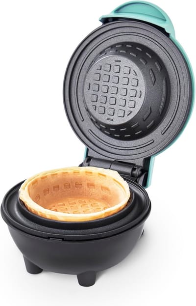 Wafelijzer - Mini Waffelmaker - Mini Waffle Bowl Maker - Voor Wafelkommen - Ook Voor Tortilla'S - Snelle Verwarming - Compact Ontwerp - Ideaal Voor Ontbijt En Desserts - Inclusief Anti-Aanbaklaag