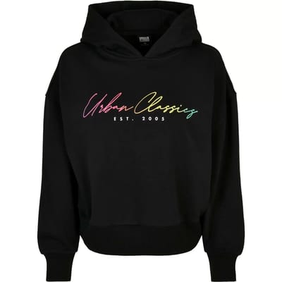 Dames sweatshirt met capuchon Urban Classics Oversized Rainbow