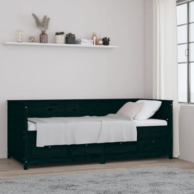 vidaXL - Slaapbank - 90x200 - cm - massief - grenenhout - zwart